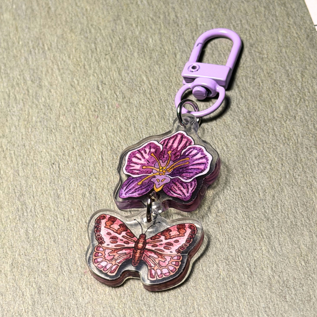 Orchid and Butterfly | Keychain