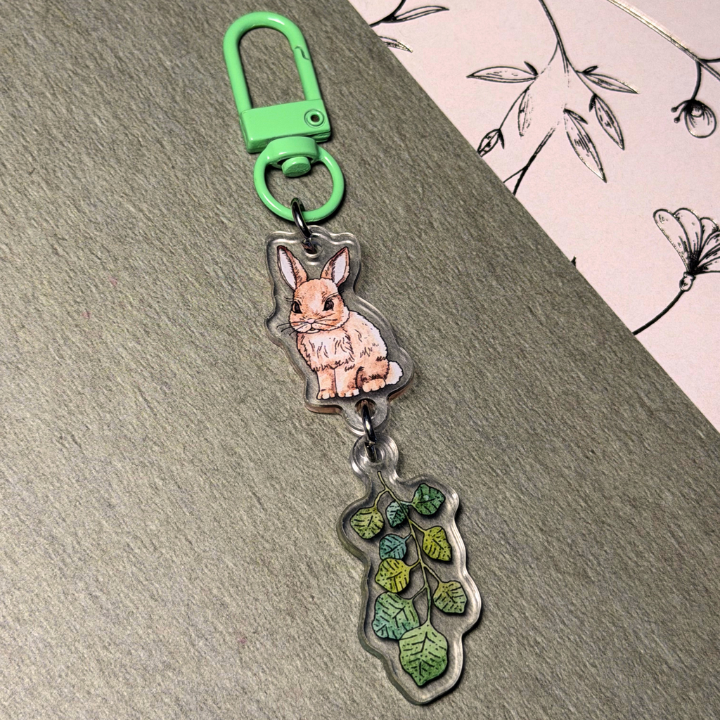 Bunny and Leaf | Keychain