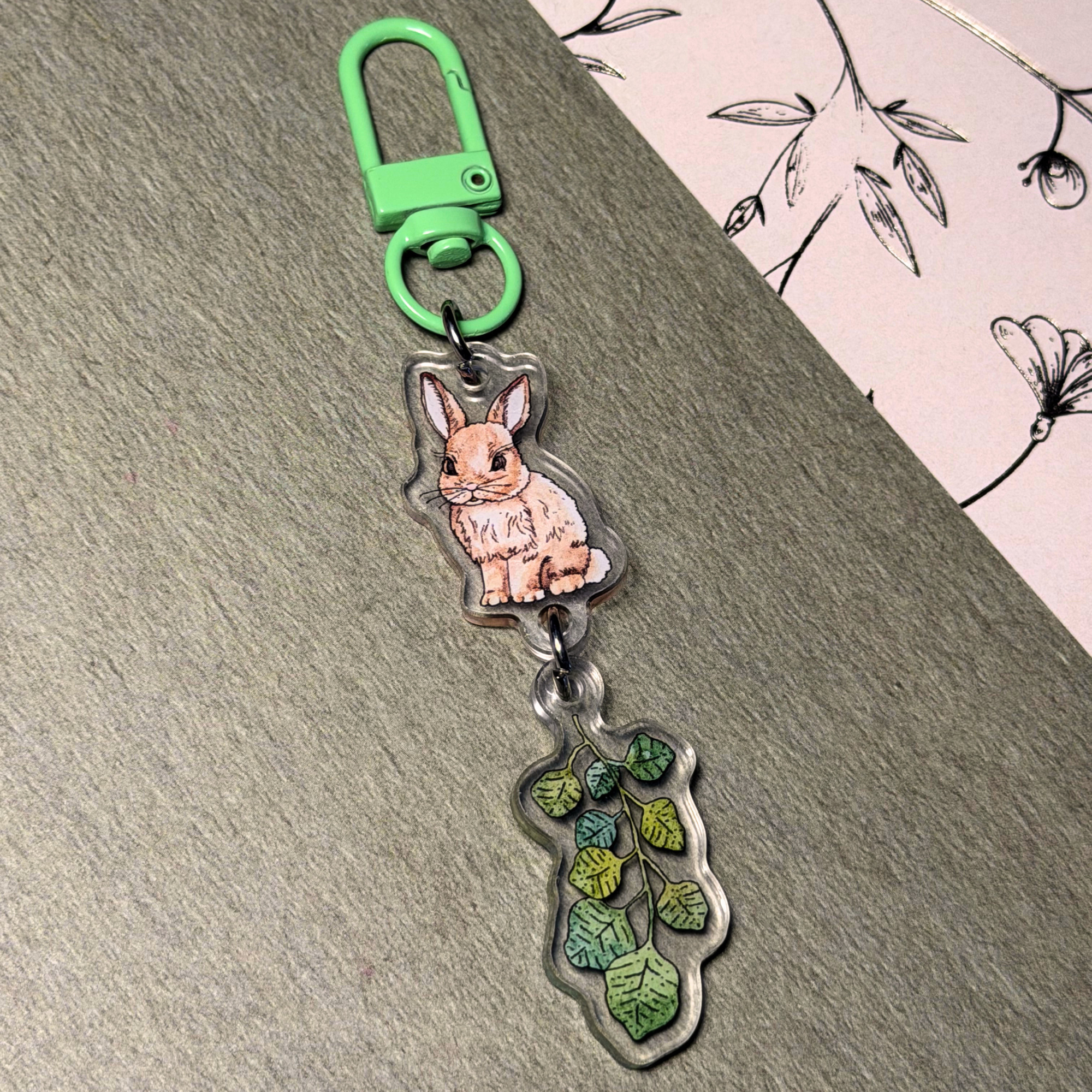 Bunny and Leaf | Keychain