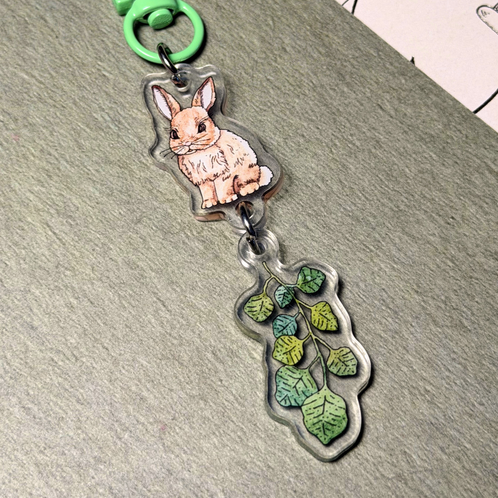 Bunny and Leaf | Keychain