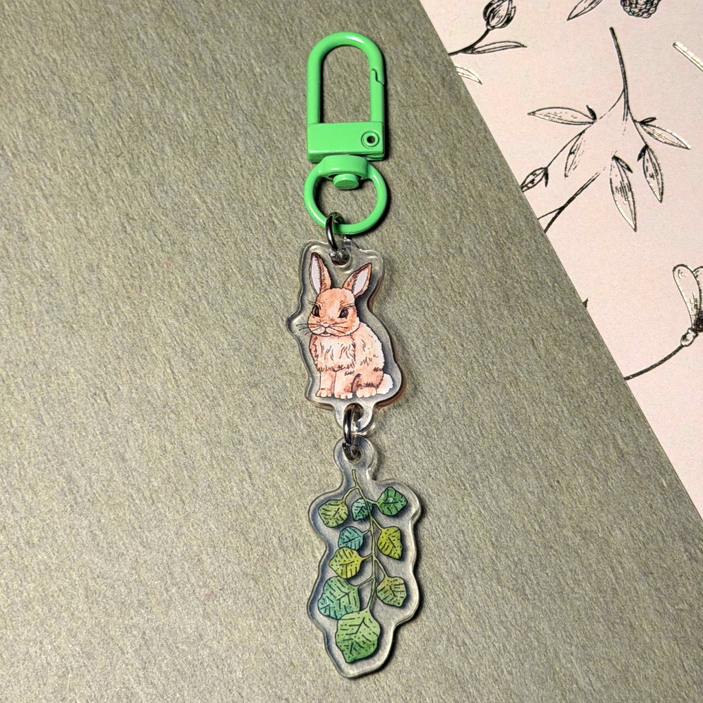 Bunny and Leaf | Keychain