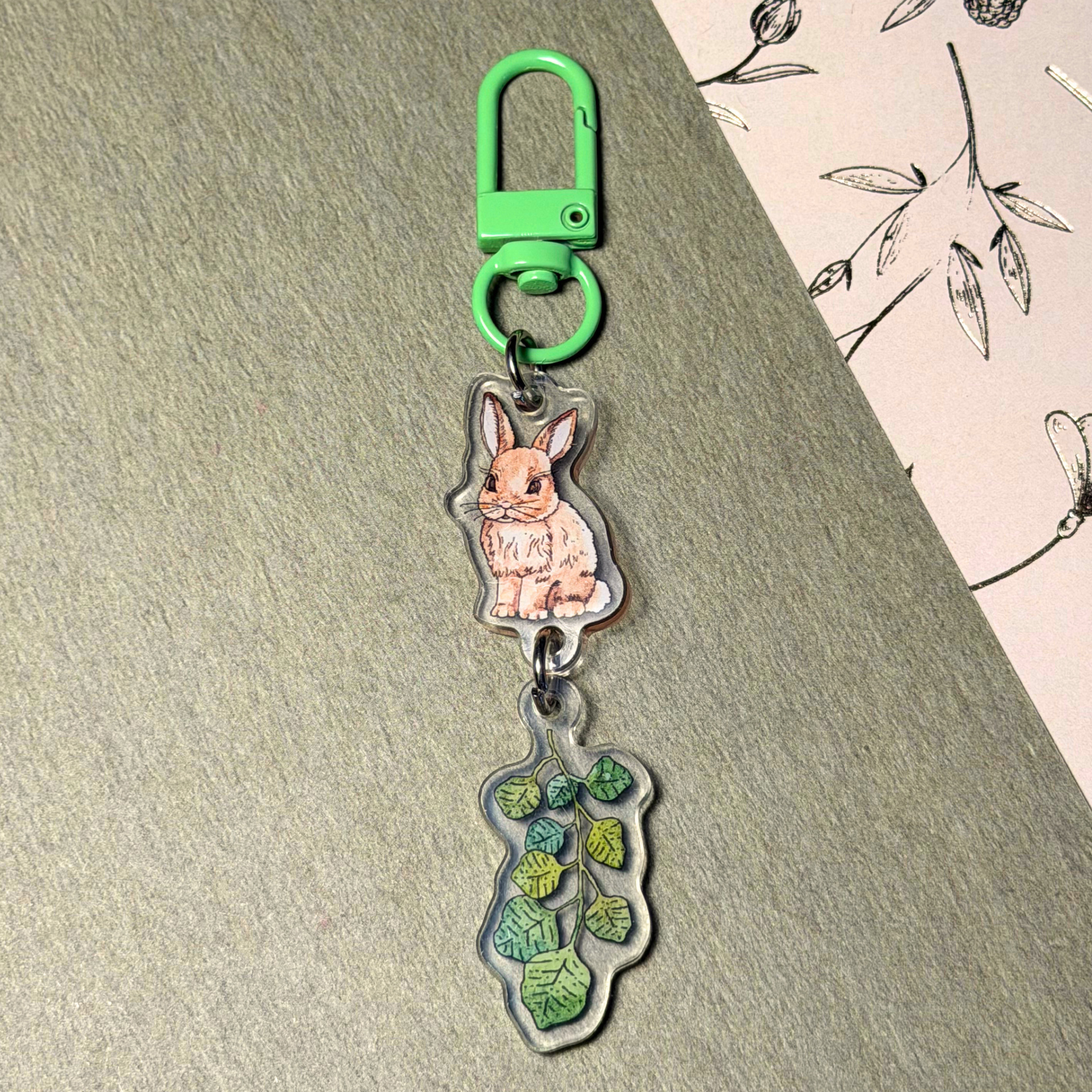 Bunny and Leaf | Keychain