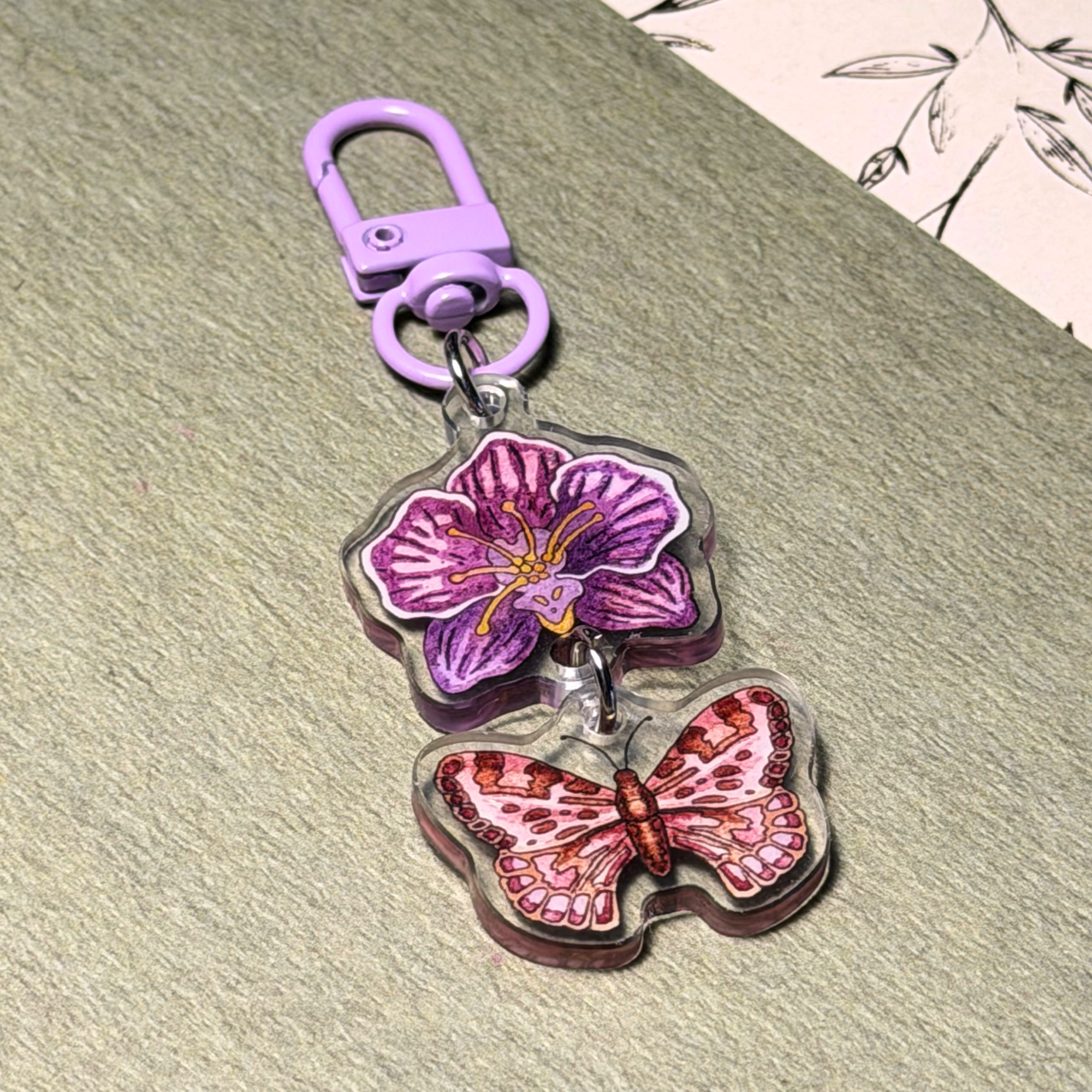 Orchid and Butterfly | Keychain